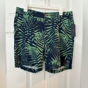 New men's Margaritaville tropical blue green dress shorts size 34